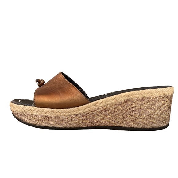 Donald J. Pliner SYA Platform Wedge Slides Bronze Leather - Picture 3 of 12